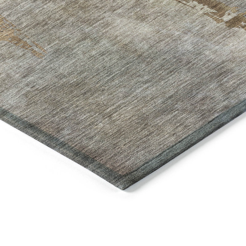 Machine Washable Indoor/Outdoor Bernadette ACN2222 Botanical Rug, Rectangle 10' x 14'