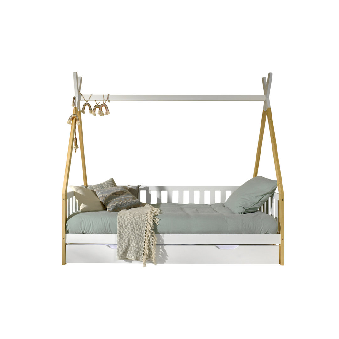 Bunk Bed with Frame/Roof Frame/Roll-out and Bed Drawer