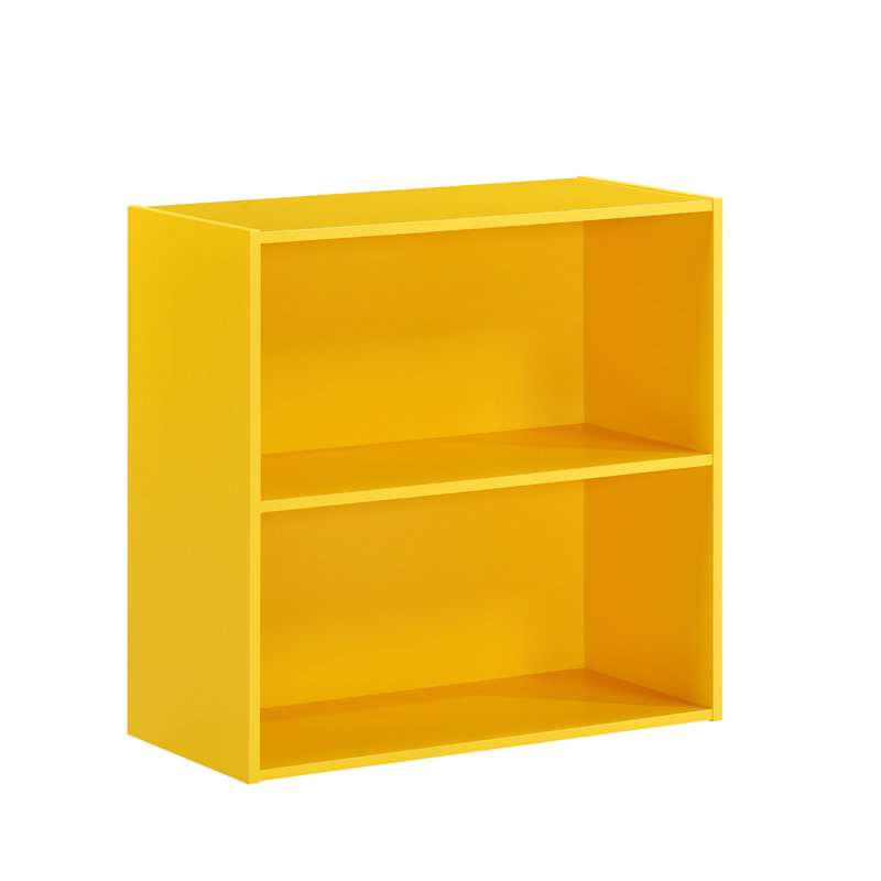 2-Tier Bookcase Storage Organizer, Wooden Open Storage Shelf for Bedroom, Nursery, Kids Room, Living Room, or Home Office - Yellow