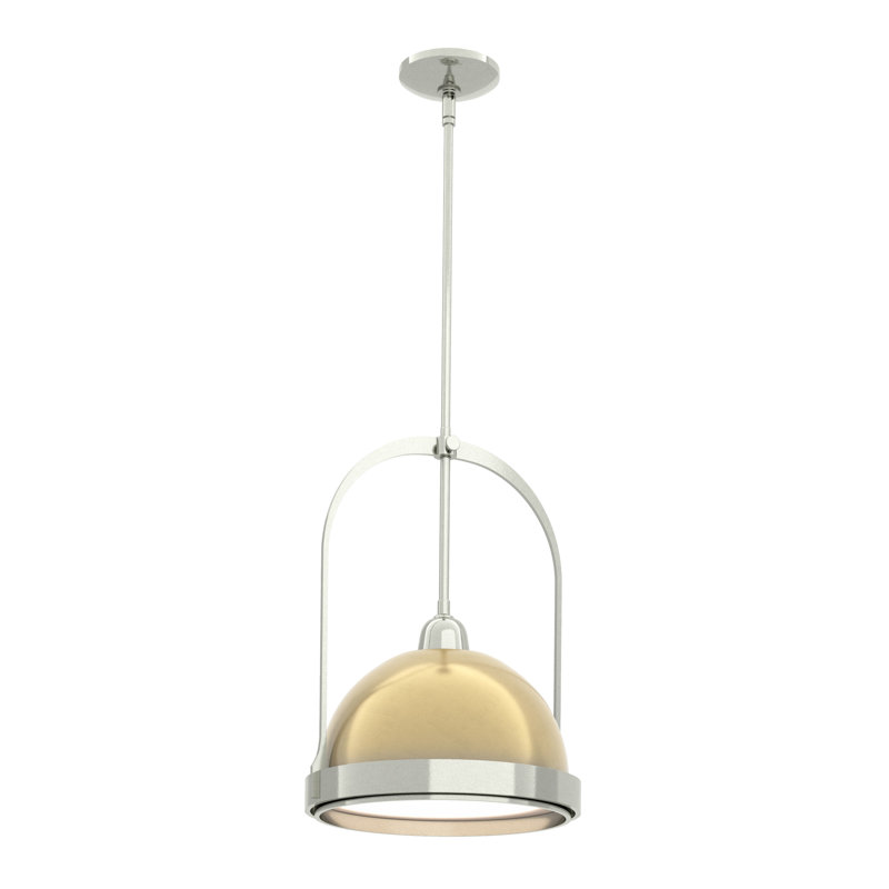 Atlas 1 - Light Single Dome Pendant, Sterling, Modern Brass