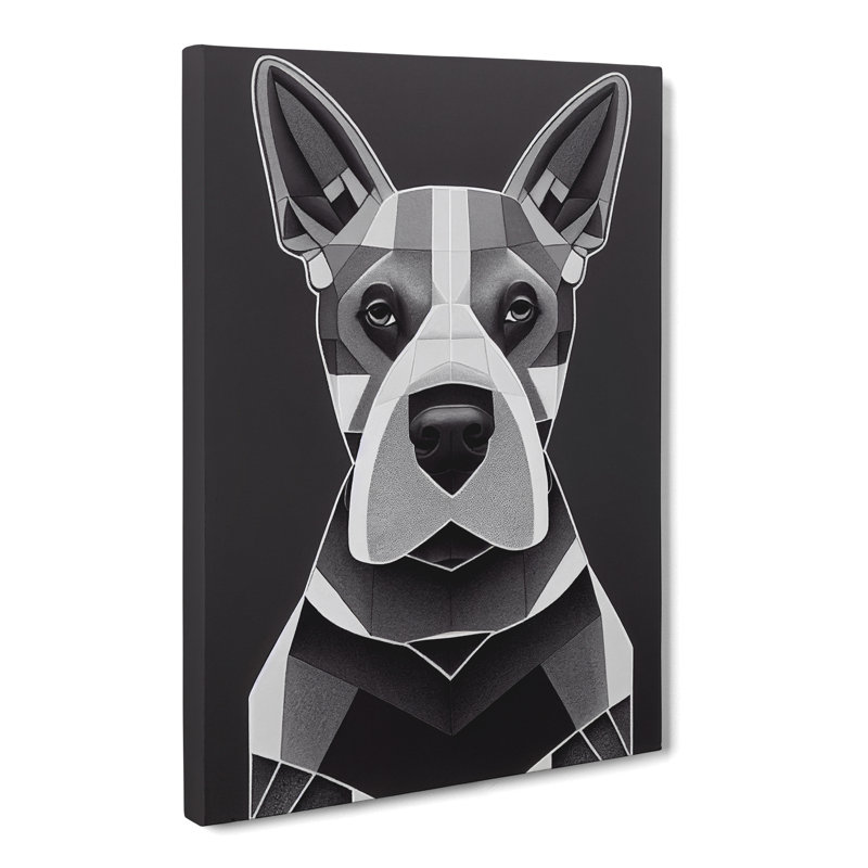 Trianon English Bull Terrier Cubism - Wrapped Canvas Print, 60cm H x 40cm W x 3cm D