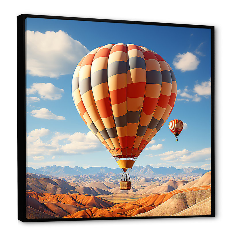 Abstrait ballon coloré abstrait - reproduction sur toile, Cadre flottant noir, H 30 po x l 30 po x P 1 po