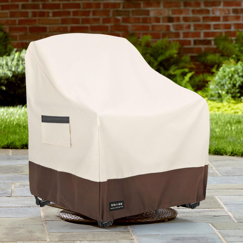 2 Pack Waterproof Outdoor Swivel Chair Covers 33X35x36 Inch, Heavy Duty Polyester Patio Furniture Covers With Windproof Straps For Rocking Lounge Chairs