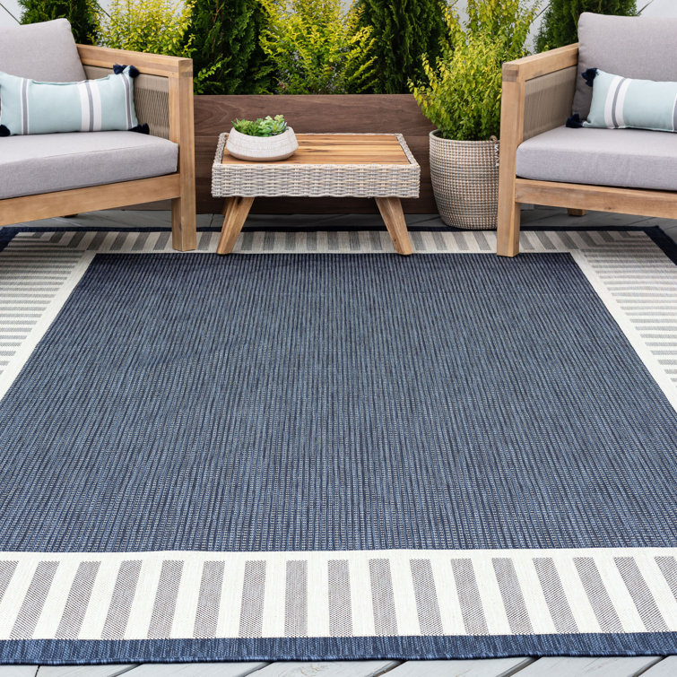 Garrettsville Animal Print Flatweave Navy Indoor / Outdoor Area Rug Three Posts Rug Size: Rectangle 5'3 x 7'3