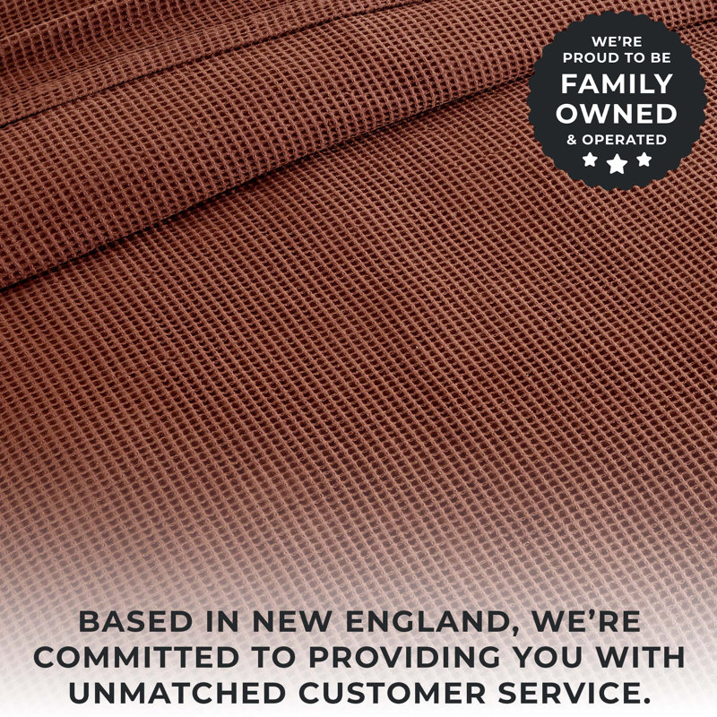 Full/Queen Cacao Brown Cotton Waffle Weave Blanket