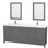 Sheffield 80" Freestanding Double Bathroom Vanity with Quartz Top with 24" Mirrors