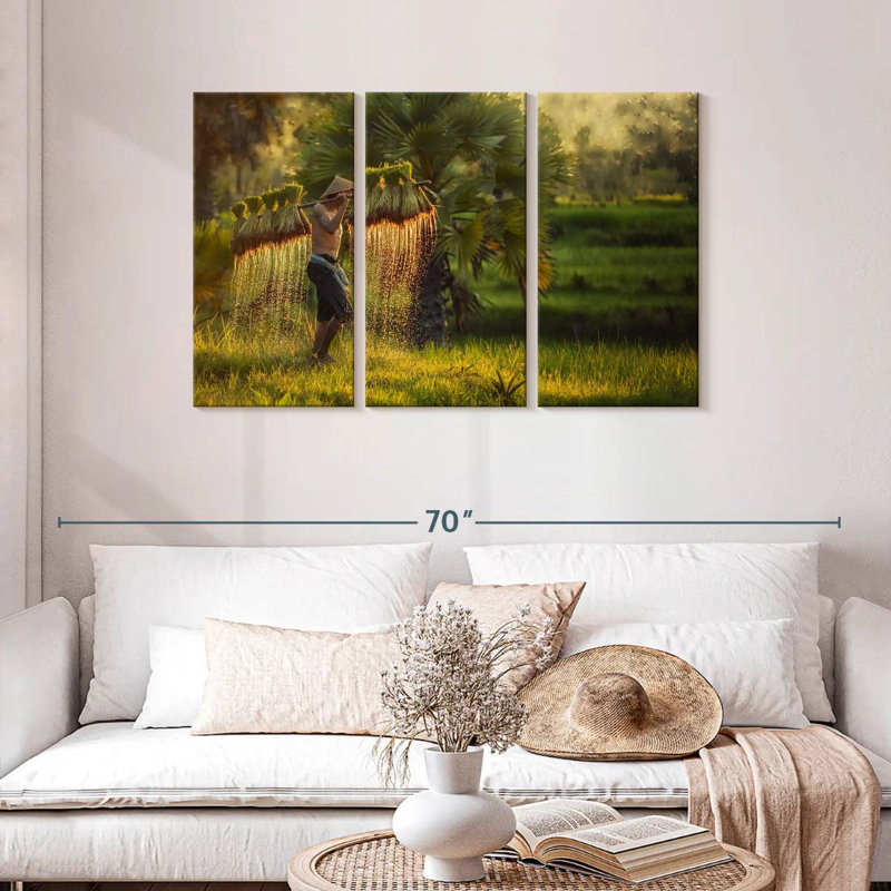 Leisha Rice Field Farmer, 28" H x 45" W