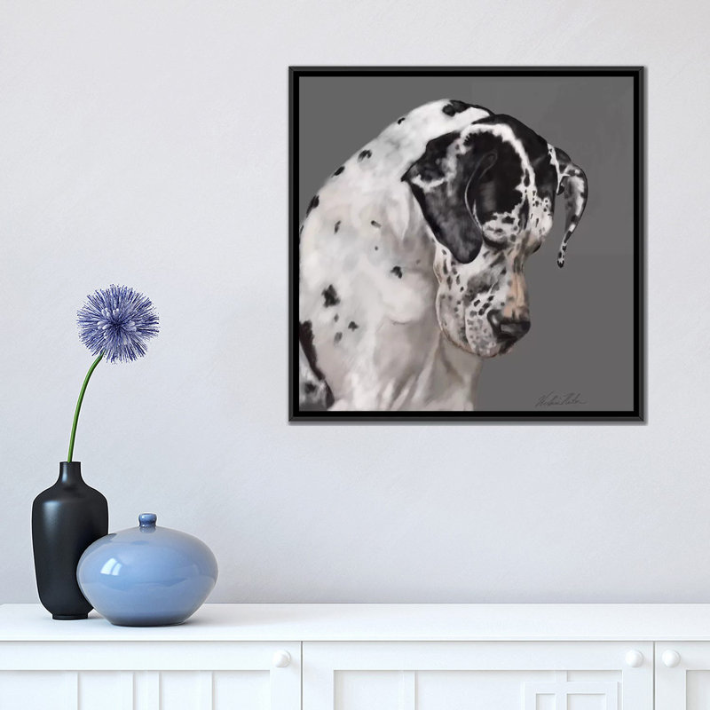 «Great Dane» par Vicki Newton - reproduction d'art sur toile tendue avec châssis, H 18 po x l 18 po x P 1,5 po, Pas de tapis