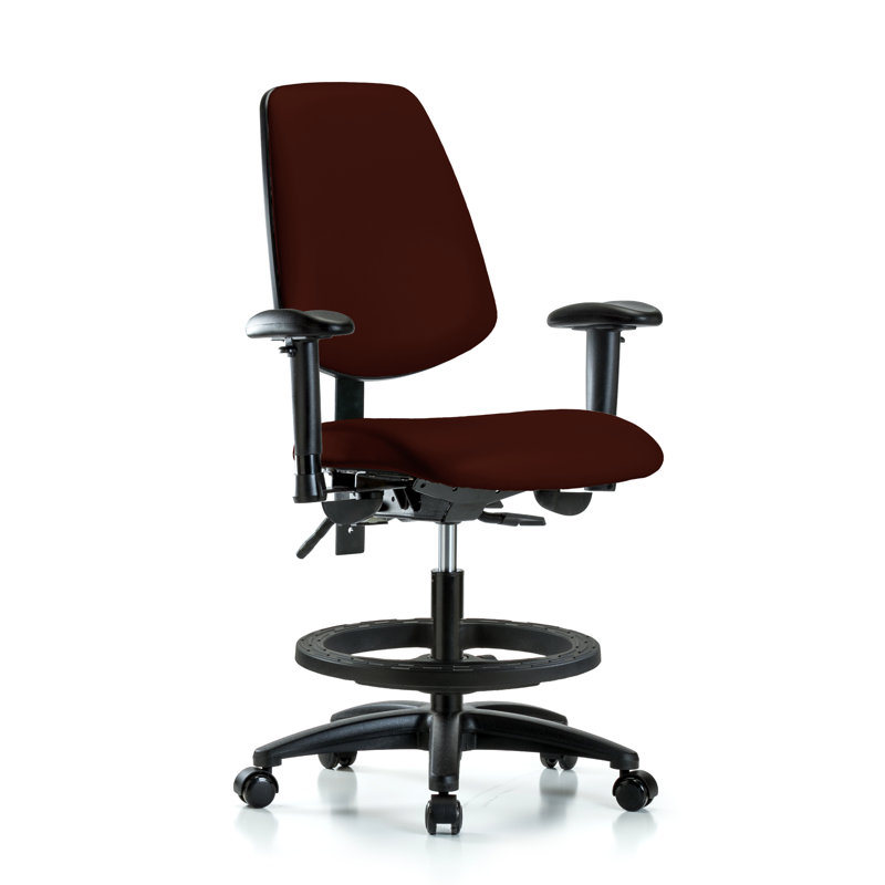Chaise de dessinateur Jazmyne, Bourgogne, Roulettes, Non inclus