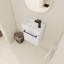 Meuble-lavabo mural 16 po avec lavabo en céramique et porte d'armoire à fermeture en douceur, pour petite salle de bain-126528308