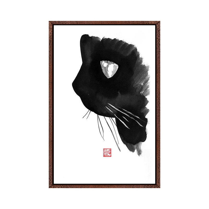 Small Profile by Péchane - Print on Canvas, 66.04 cm H x 45.72 cm W, Classic Brown Wood Framed