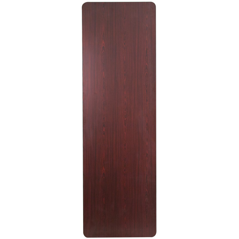 8-Foot Brown Laminate Folding Banquet Table with Metal Frame