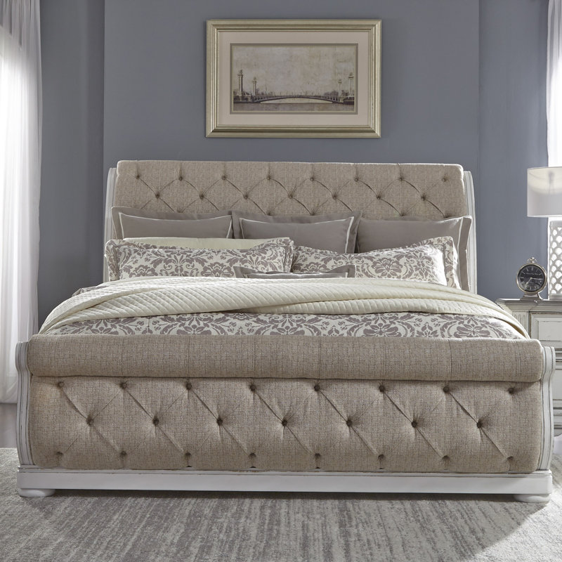 Exmouth Queen Sleigh Bed & Two Nightstands Bedroom Set, Queen