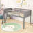 Wood Low Loft Bed with Ladder, ladder can be placed on the left or right-1155783024-1155783027