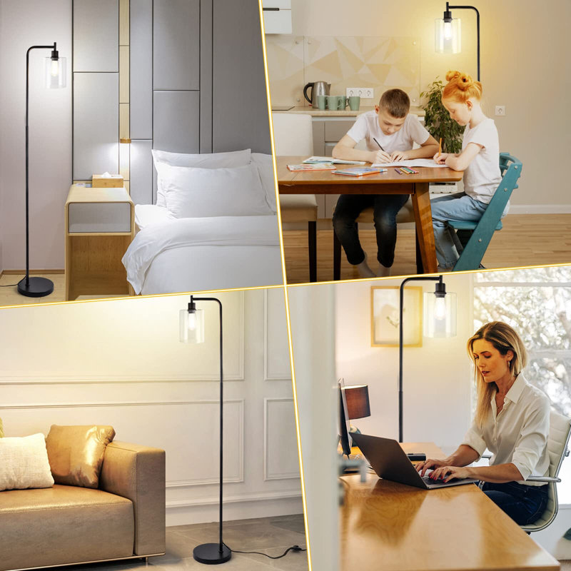 Vigan 67'' LED Traditional Floor Lamp, Black