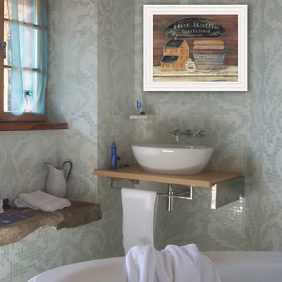 "HOT BATH" by Pam Britton, Ready to Hang Framed print