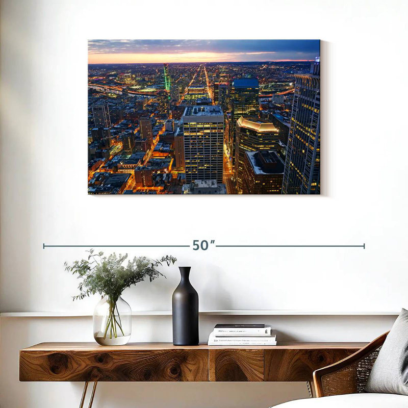 Ravi, lumières du centre-ville de Philadelphie, H 24 po x l 36 po