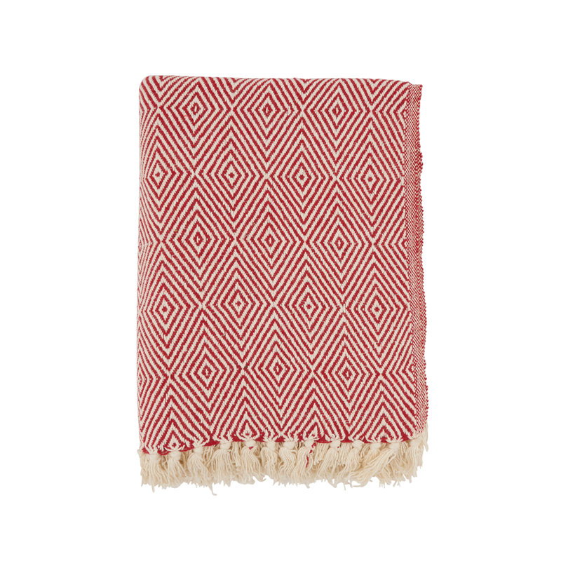 Sevan Collection Hand Woven Throw Blanket, Red