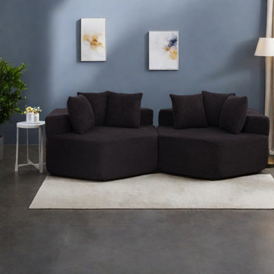 Chaises d'appoint modernes, salon modulaire en chenille pour la maison