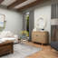 Coffre gigogne décoratif multicolore en bois avec accents rétro et clous, ensemble de 3