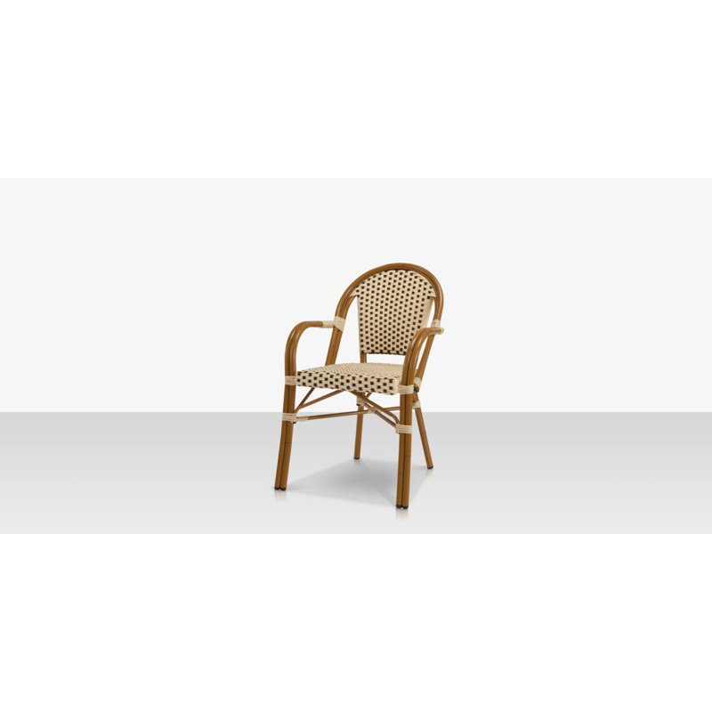 Chaise de patio Paris en bois massif empilable Paris, Doré