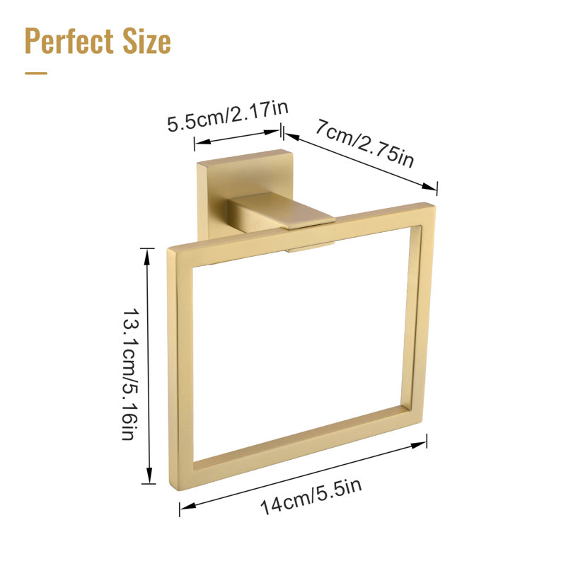 Stainless Steel Towel Ring, Gold