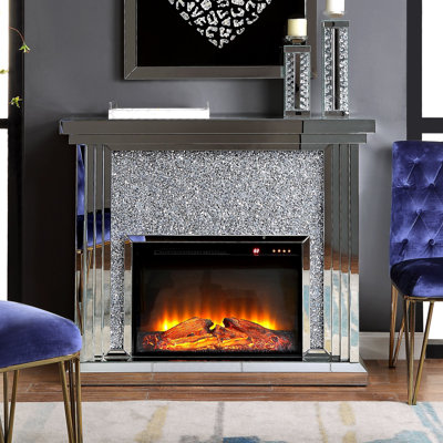Maxximus 47.44'' W Black,Clear Electric Fireplace
