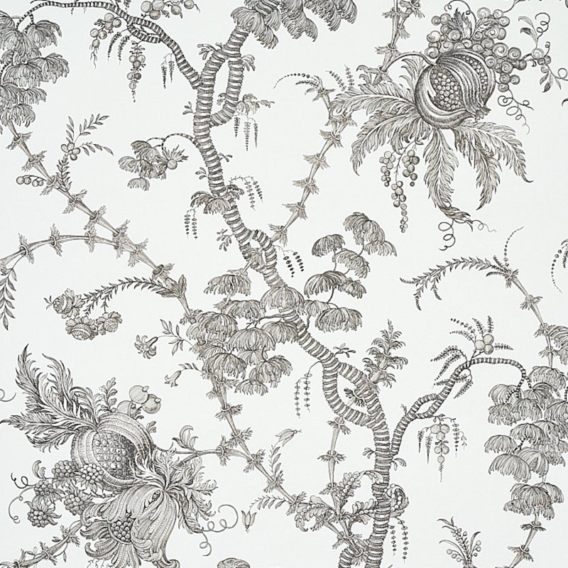 San Cristobal Toile Wallpaper, Black