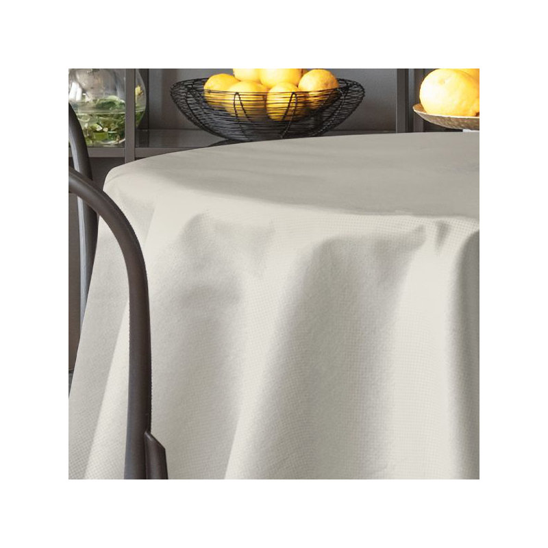 Faux Linen Tablecloth, 102" x 110", Ecru