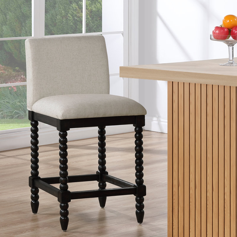 Tabouret de comptoir Tamami, Noir, 2, Blanc
