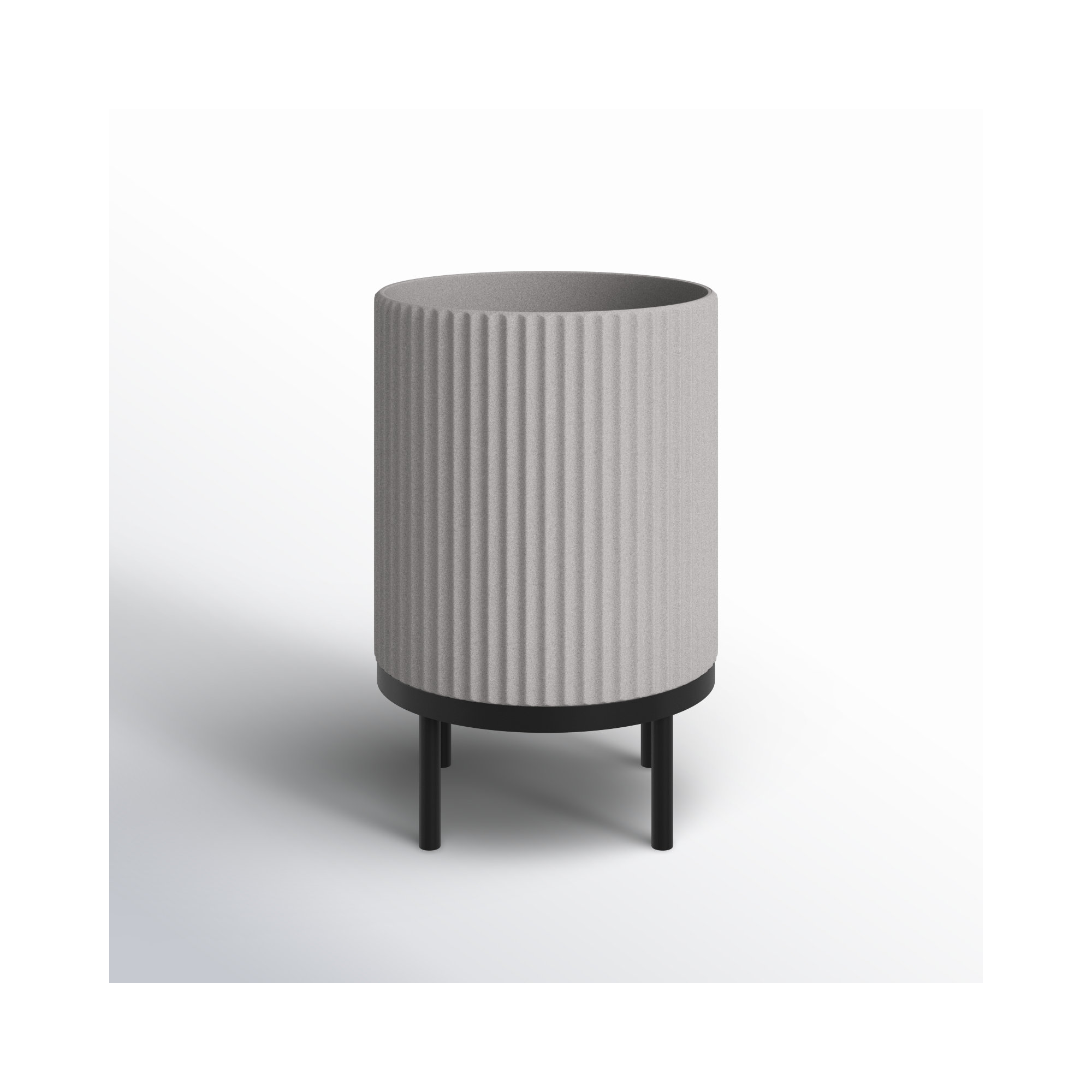 Demi Series Planter with Stand, 22" H x 14.75" W x 14.75" D, 1, Gray/Black