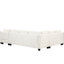 Canapé modulaire en chenille blanc en forme de U de 111,8 po pour espace de vie principal avec rangement mobile, 6 sièges, accoudoirs roulés et dossier rembourré, offrant une expérience d'assise confortable