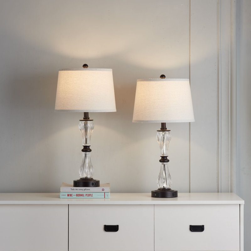 Arry 26'' Glass USB Table Lamp