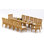 10 Seats 11 Pcs Grade-A Teak Wood Dining Set: 122" Atnas Double Extension Rectangle Table And 10 Caranas Chairs (2 Arm & 8 Armless Chairs) #11Ca2802
