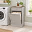 Meuble de poubelle basculant de style champêtre avec tiroir de rangement, en bois, d'une capacité de 38 litres (10 gallons), pour la cuisine et la buanderie - Gris/Une porte-136026422-106451144