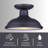 Harriet Matte Black 1 - Bulb Outdoor Semi Flush Mount