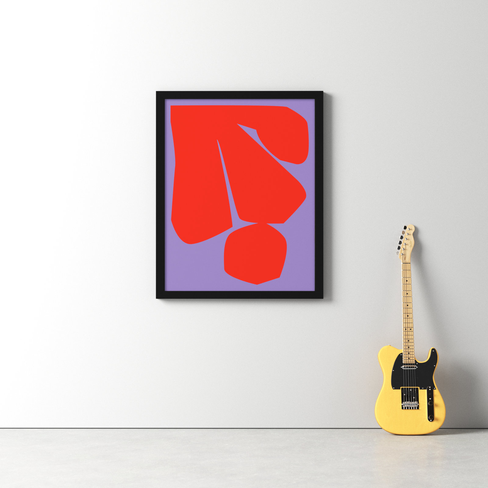 Akita "Module Minimalism 2" Print, Black Framed, 38"H x 30"W x 1.25"D