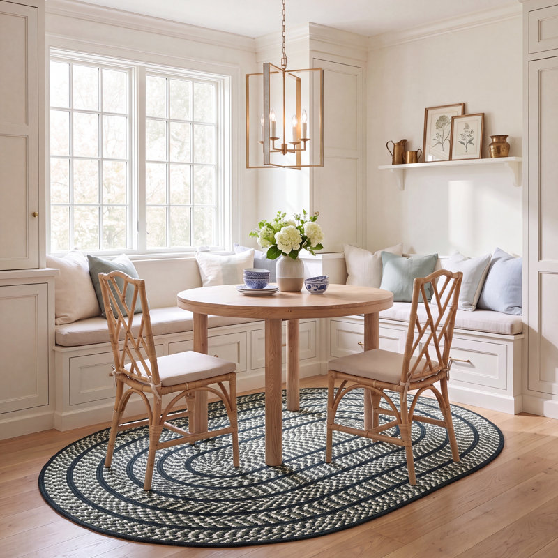 Tapis géométrique tissé à la main Georgina, Ovale 5 pi x 8 pi