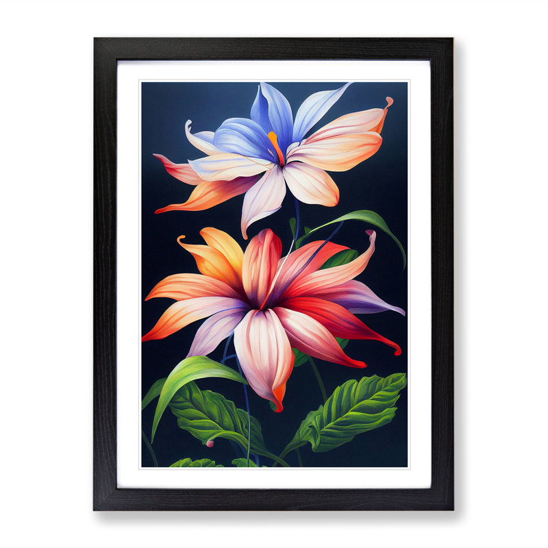 Otherworldly Flowers - Framed Print, Black, 64cm H x 46cm W x 2cm D