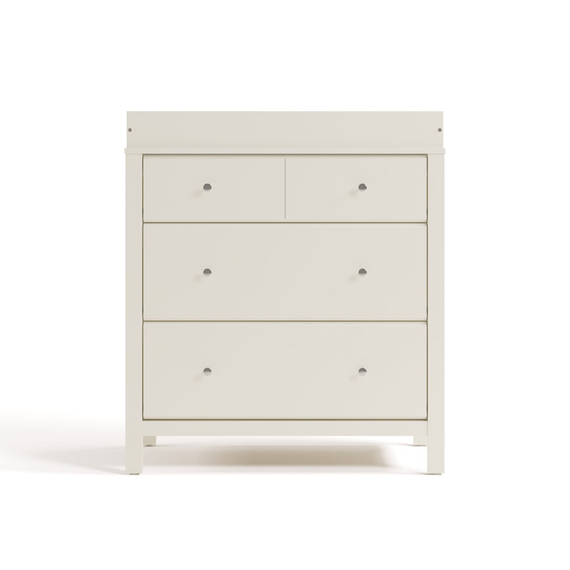 Commode 3 tiroirs avec plateau à langer Horizon, Avoine givrée