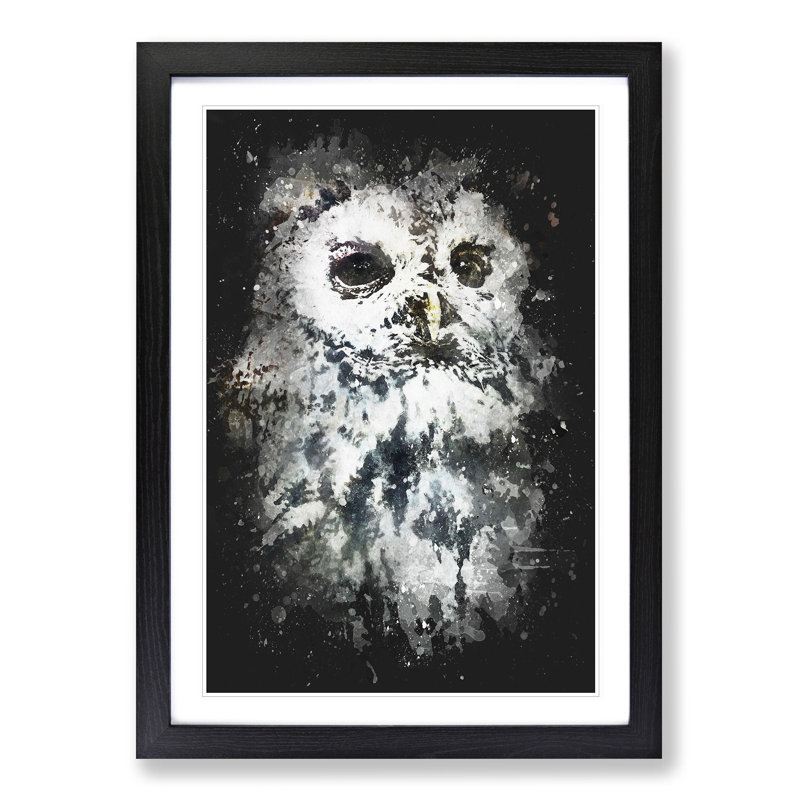 Tawny Owl - Picture Frame Painting Print, 33cm H x 24cm W x 2cm D, Black Framed