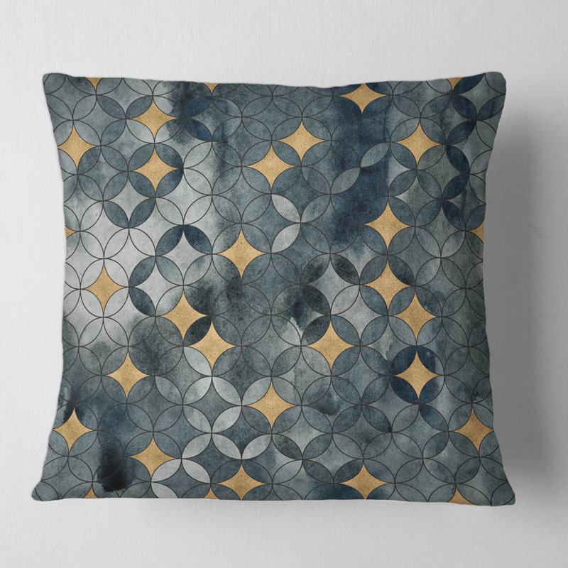 Housse et insert de coussin carré croisé avec cercles croisés, 18" x 18"