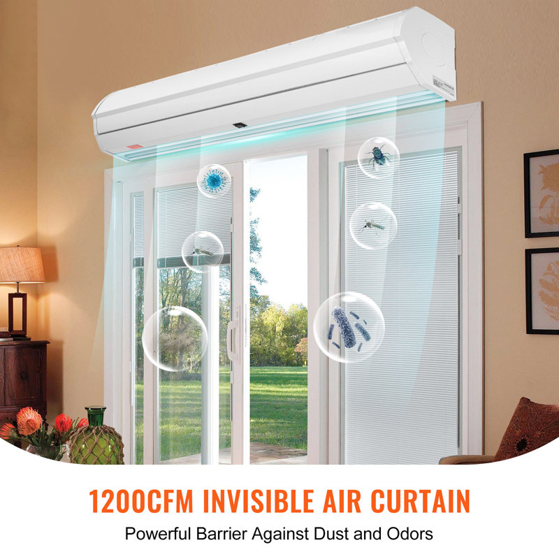 White 48" Commercial Indoor Air Curtain with Two Speeds