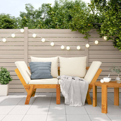 Vidaxl Garden Bench Solid Acacia Wood 2-In-1 Adjustable by One Allium Way