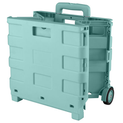 Simplify Portable Folding Shopping Cart 55lbs Capacity Mint Color | Collapsible Grocery Cart | Lightweight Utility Trolley with Wheels
