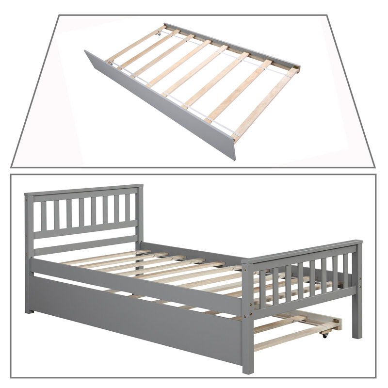 Lit plateforme Bernville, Gris