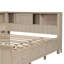 Lit de jour double en bois avec tablettes de rangement et 3 tiroirs