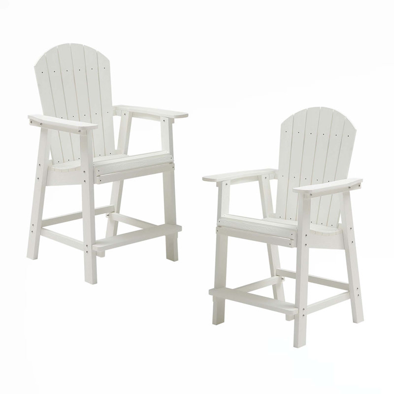 Cesia Outdoor Adirondack Set, White