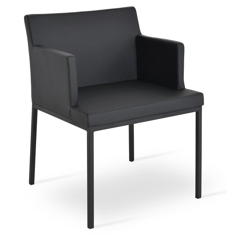Fauteuil de 22 po de largeur Soho, Similicuir brun, Noir