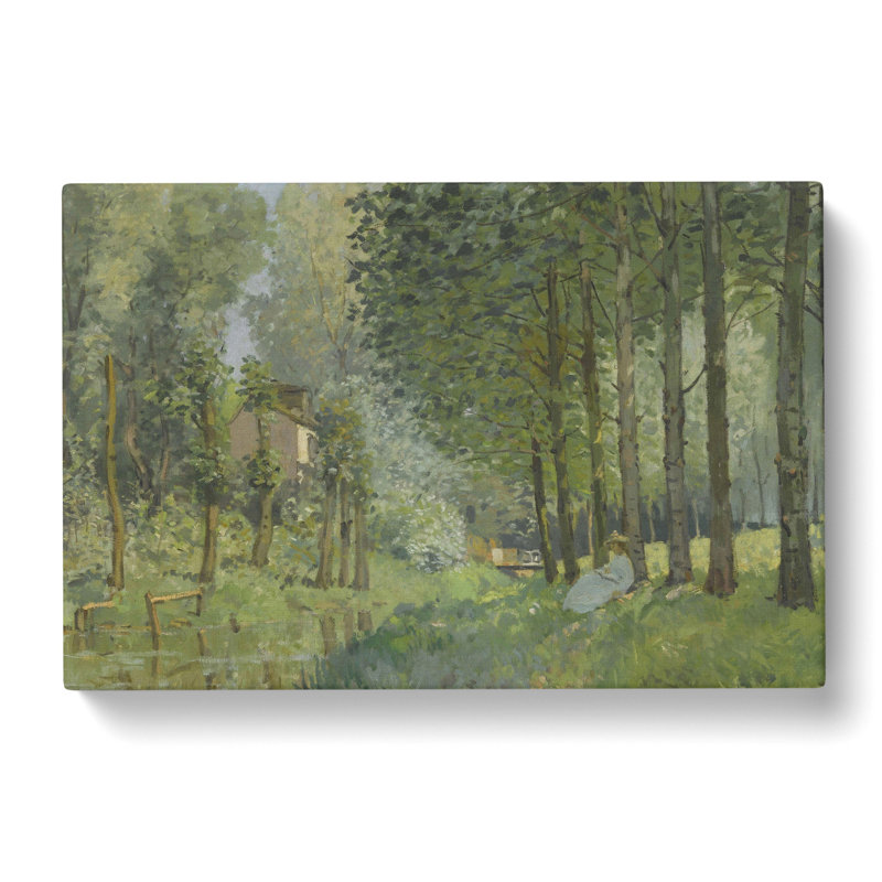 Rest Along The Stream by Alfred Sisley - Wrapped Canvas, 40cm H x 60cm W x 3cm D